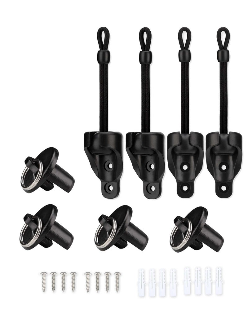 IVYSUN Sun Shade Replacement Parts Shade Tie Downs and End Cap with Ring Kit Reinforced End Cap Weather Resistance Compatible with Coolaroo Exterior Roller Shade Outdoor Blinds(Black 2 Set) - Image 1